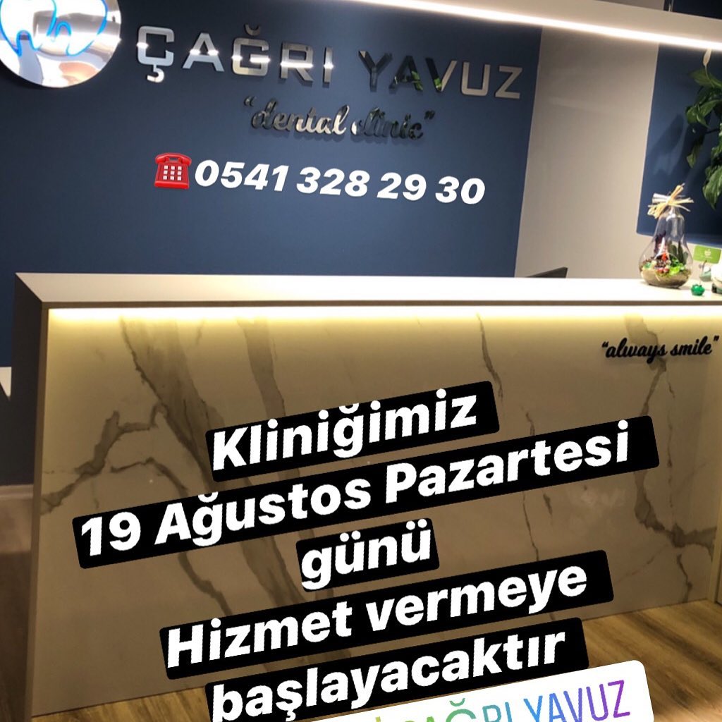 Kliniğimiz 19 Ağustos Pazartesi günü hizmet vermeye başlayacaktır Bilgilerinize sunarız